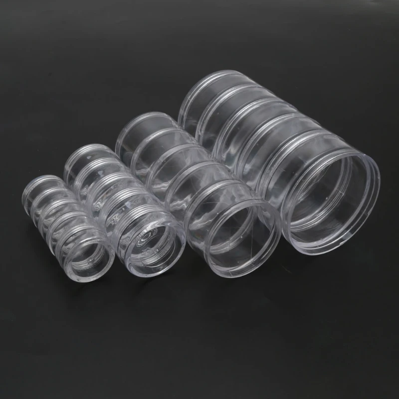 

5 Layer Stackable Bead Containers Small Item Plastic Round Clear Storage Jar Box