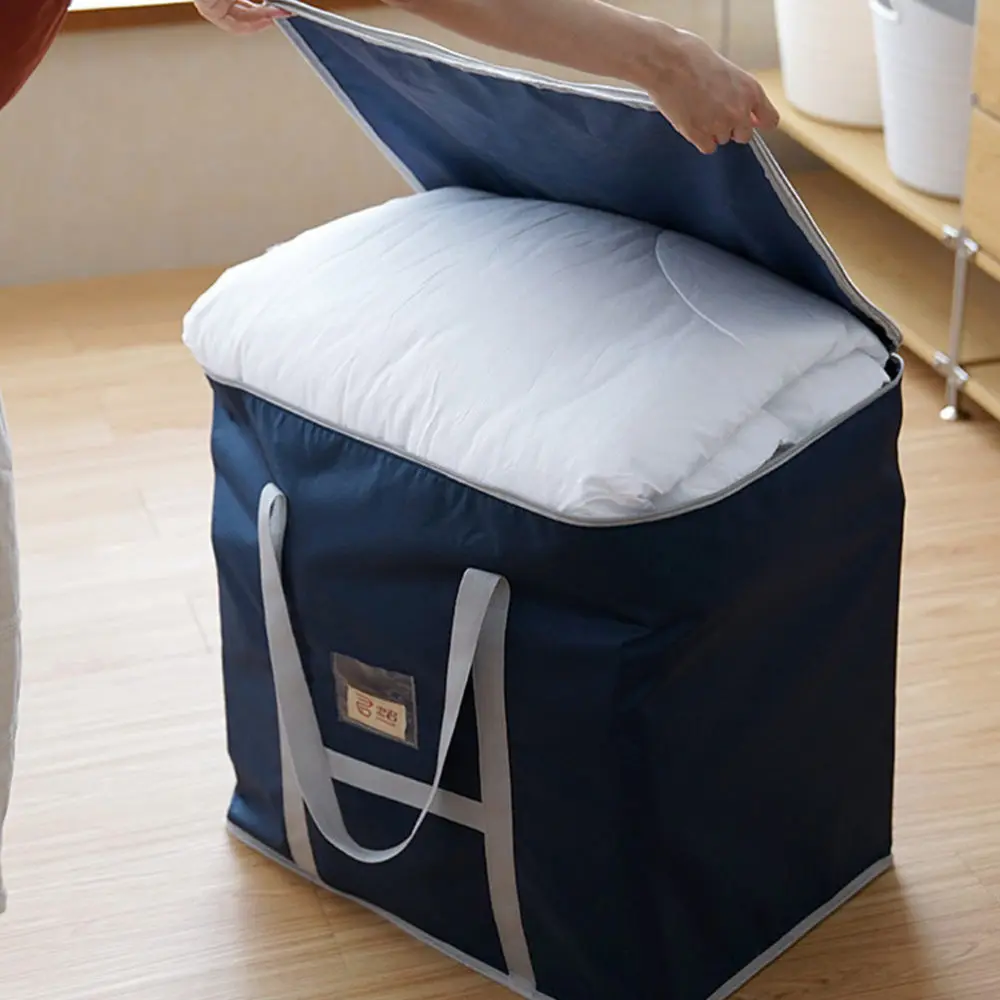 

1PC Clothes Quilt Bag Storage Organizing Bag Moving Packing Bag (Dark Blue)