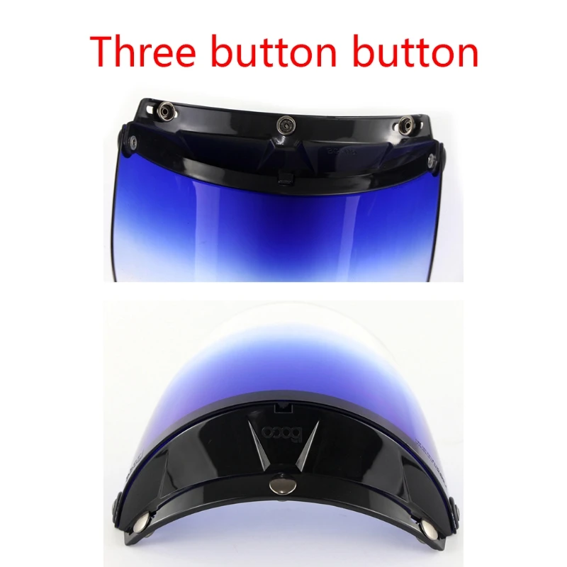 

Windproof 3-Snap Visor Lens Shield for Motorcycle Helmets Flip Up Down Open Face Anti glaring Helmet Accessories