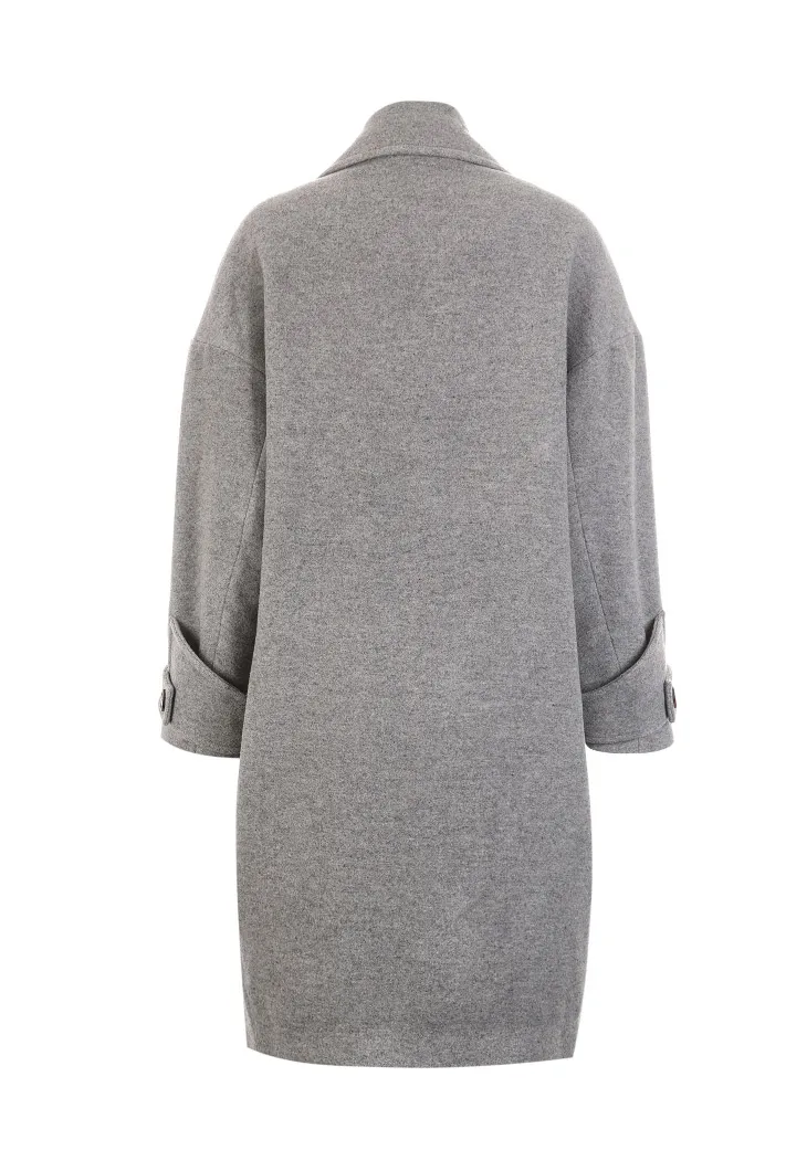 Vero Moda осень зима лацкан воротник двубортное шерстяное пальто | 318327564