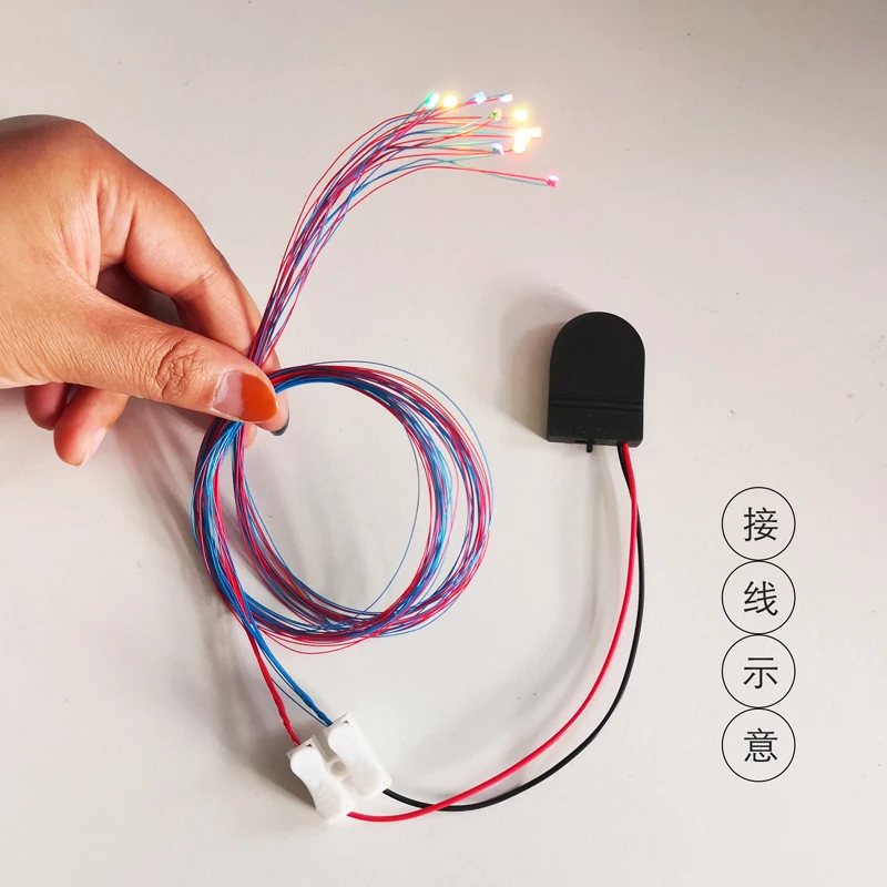 Luz Led intermitente SMD 0805 3V, modelos de l&aacute;mpara Led parpadeante, tren presoldado, Micro Litz, dise&ntilde;o de ferrocarril para juguete, iluminaci&oacute;n de Gundam, cables de 60cm-5