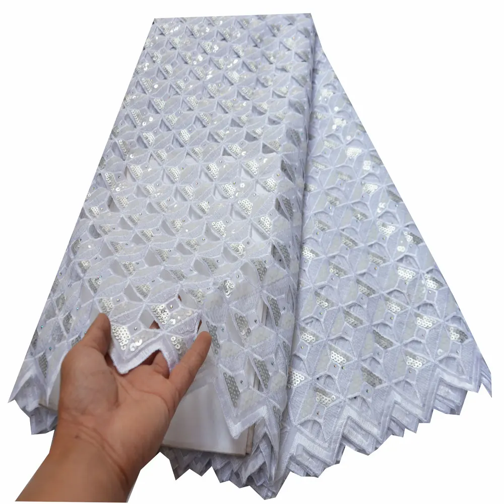 

2020 Heavy design party dress lace perfect quality sequins embroidered organza laces fabrics wedding DIY organza lace fabric