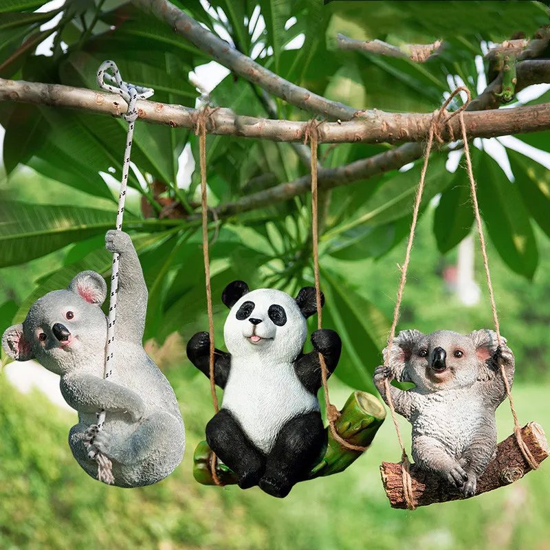 

Creative Garden Statues Cute Rabbit Panda Decor Ornament Resin Carla Miniature Sculpture Decorative Toy Birthday Gifts for Child