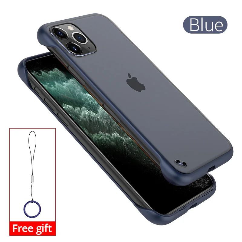 PZOZ For Apple iPhone 11 Pro Max X Xr Protection Case Xs Max 7 Case 8 6S Plus Rimless Luxury Case Ultra Thin Back Cover For iPhone7 iPhone8 iPhonex iPhone11 Smart Phone 5.8 6.1 6.5 Inch Protective Case Accessories - Цвет: Blue
