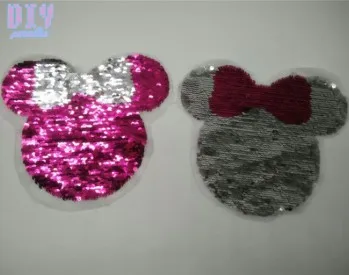 B Двусторонние покрытые блестками нашивки с Микки Маусом для одежды DIY пальто свитер с вышивкой блестка аппликация - Цвет: B