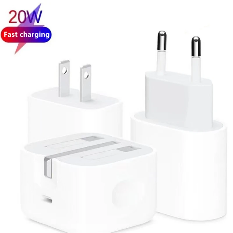 

10 PCS/LOT Best Quality 20w PD Charger For iPhone 12 pro max 11 XS XR 8 Fast Charging Original EU US with Box