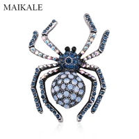 maikale crystal spider brooches for women cz rhinestone insect brooch pins girls collar shirt jewelry elegant accessories gifts