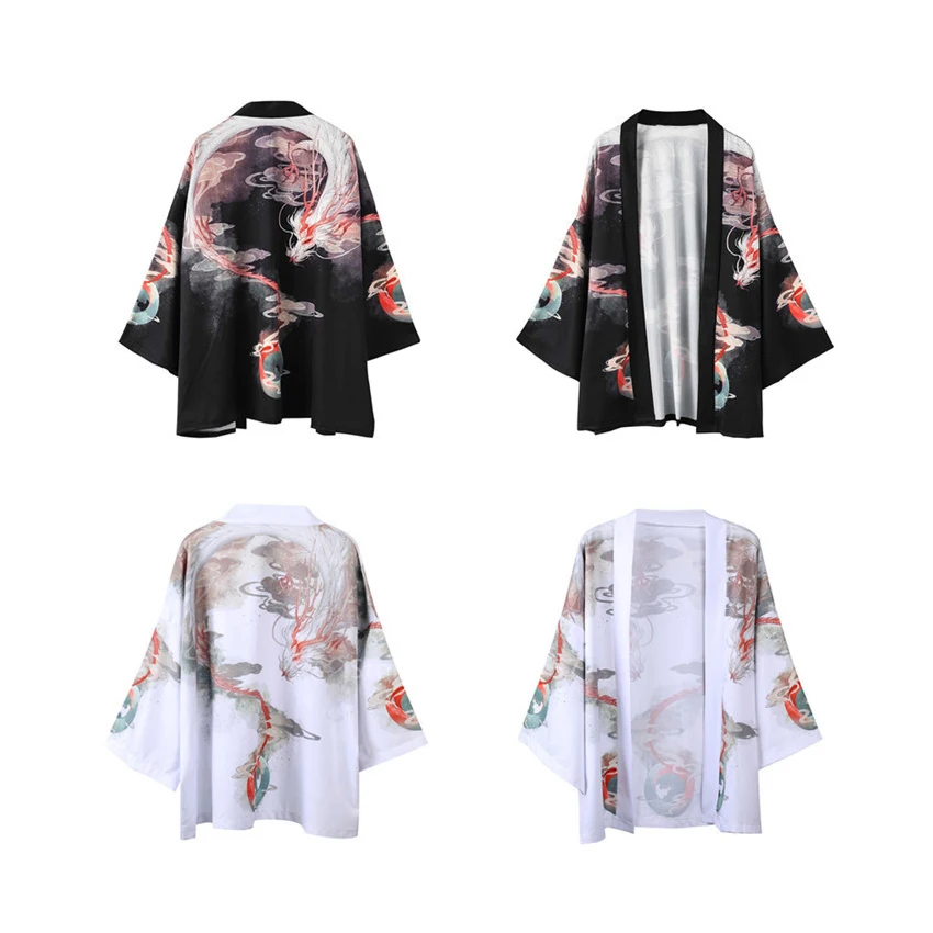 Японский Стиль древневосточной серия укиё э узор в виде дракона халаты