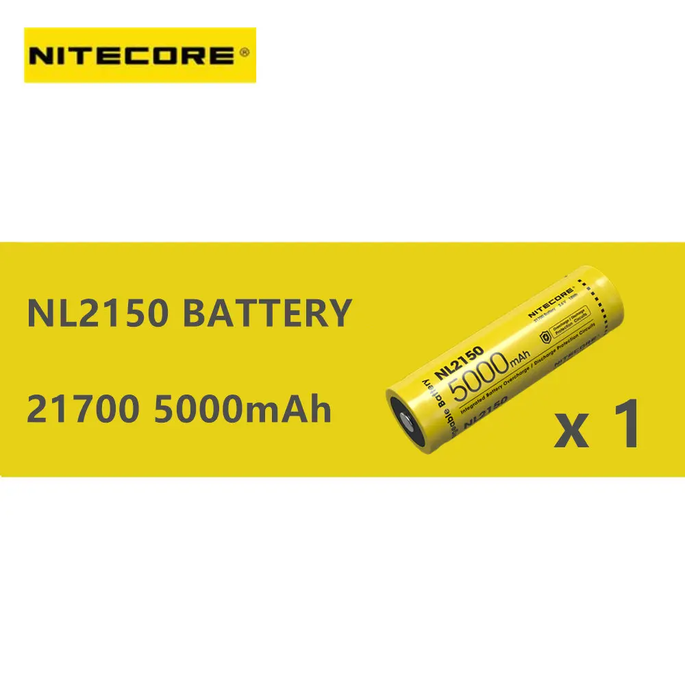 1 шт. NITECORE 21700 аккумуляторная батарея NL2140 / NL2145 NL2150|Портативные осветительные