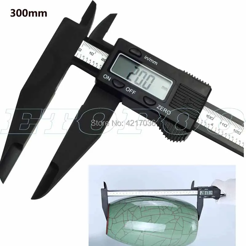 Цифровой Электронный штангенциркуль 12 дюймов 300 мм большой ЖК Пластиковый с