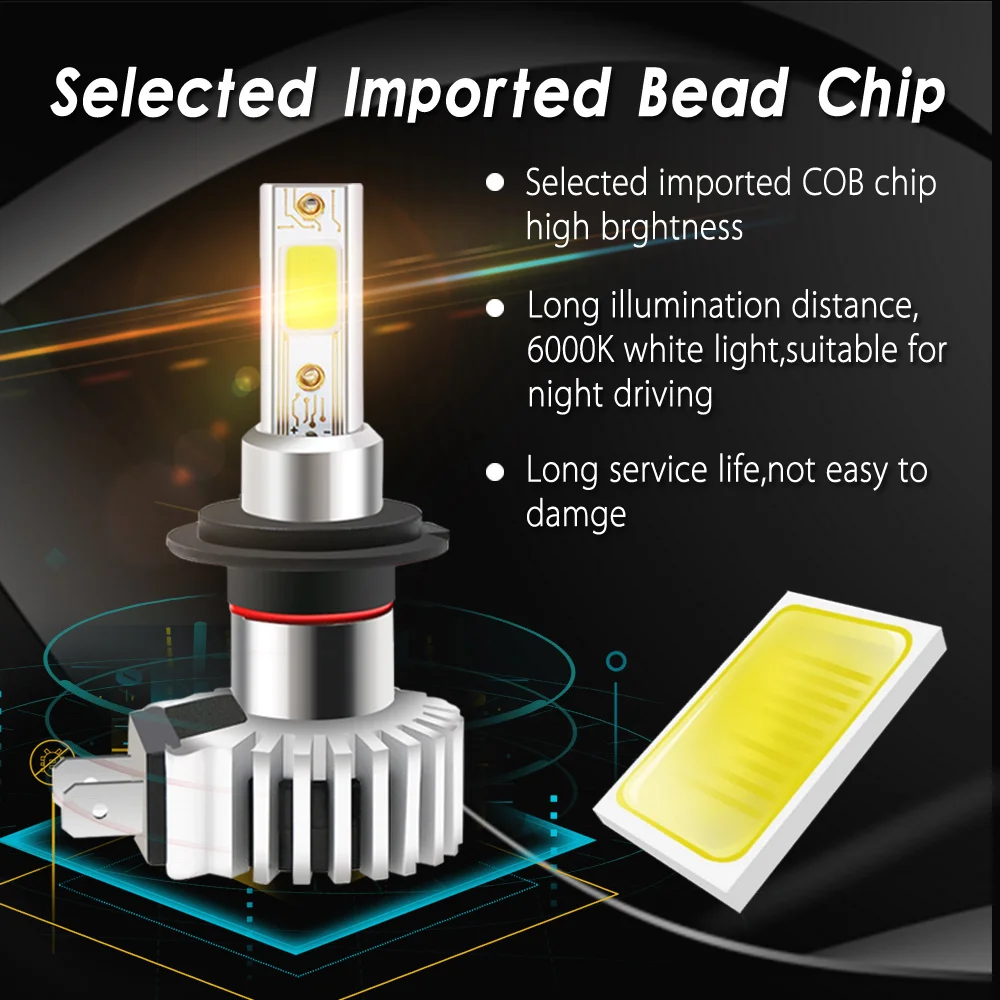 Миниатюрная Светодиодная лампа h7 для автомобильных фар светодиодная H8 H11