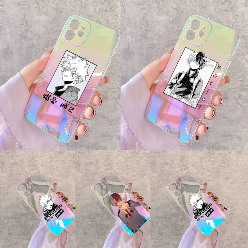 

My Hero Academia Anime Phone Case for iPhone xiaomi redmi 7 8 9 11 12 10 S X XS XR MINI Pro Max Plus laser Transparent