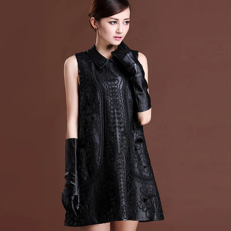 Вышивкой натуральная уличная кожаные модельные туфли для женщин модные