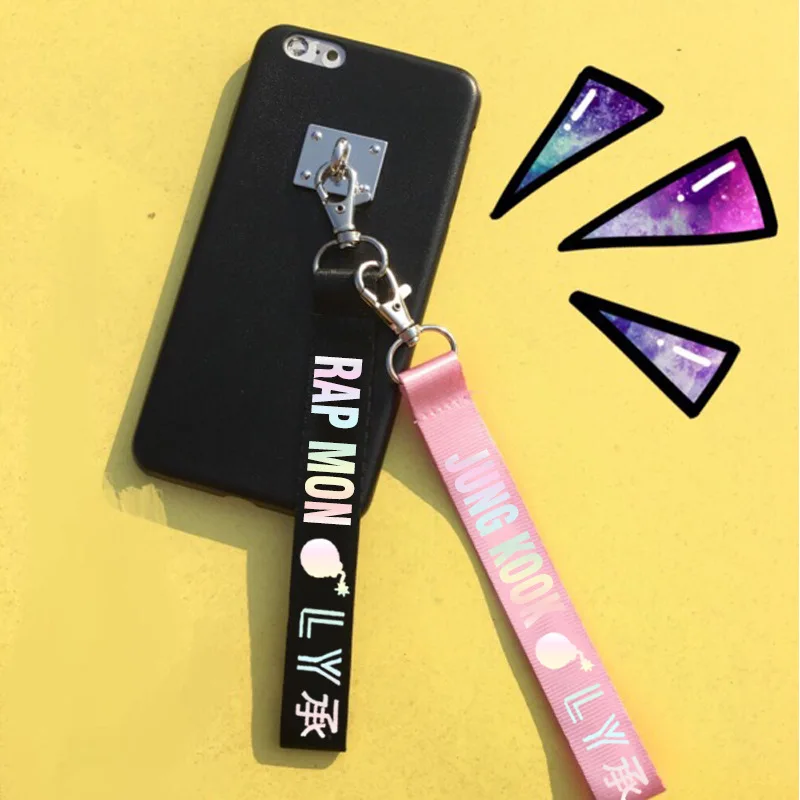 

KPOP Bangtan Boys Keychain Laser Lanyard Love Yourself Key Chains RAPMONSTER V JUNGKOOK JIMIN JHOPE RM Keyring Accessories