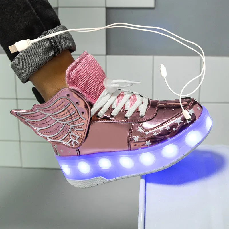 Roller Shoes With Two Wheels Usb Led Shoes Kids Girls Childr