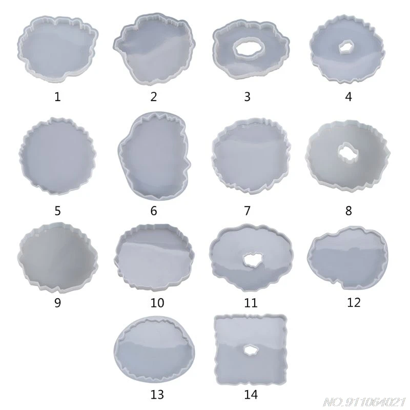 

7/14Pcs Silicone Crystal Epoxy Resin Mold Irregular Wave Coaster Mat Casting Mould DIY Crafts Decor Making Tool D04 20 Dropship