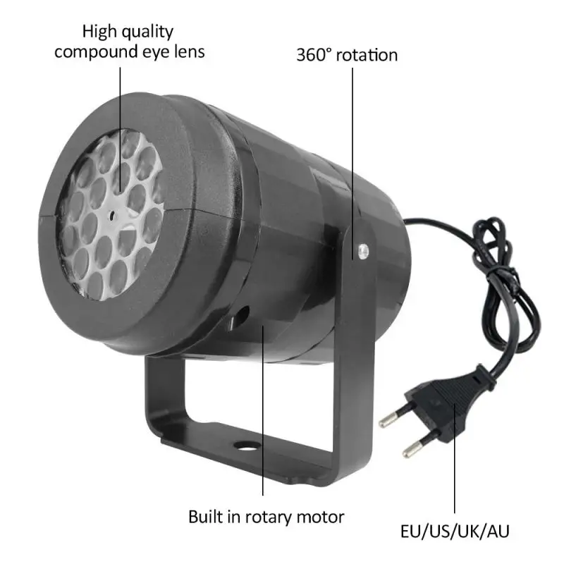 

Christmas Projection Lamp High-brightness Indoor 16-picture Xmas Blizzard Rotating Projector Holiday New Year Atmosphere Lamps