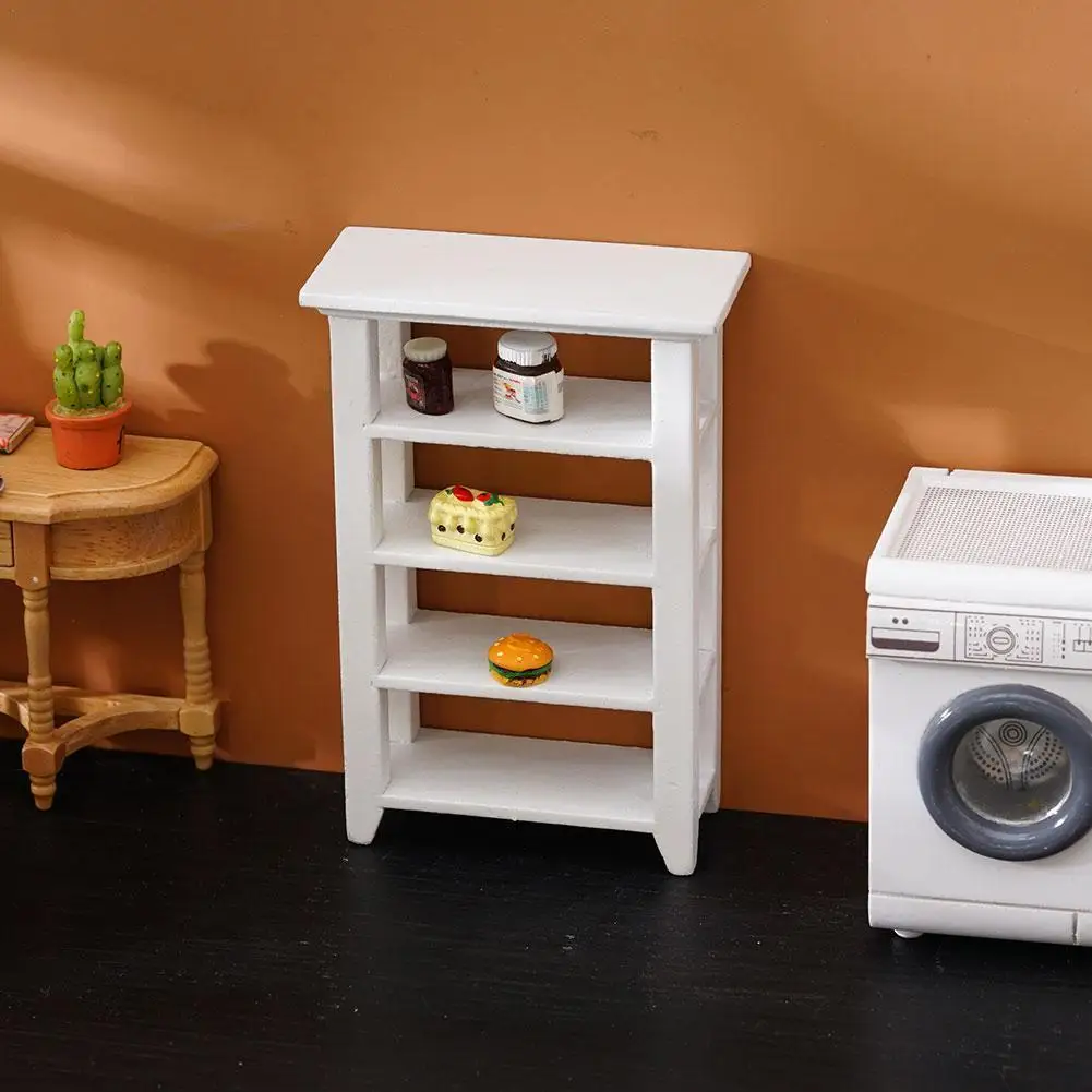 

1:12 Dollhouse Furniture Miniature Decoration Pocket Storage Hanging Shelf With Shelf Drawer Bedroom Cupboard Cabinet Floor D3S0