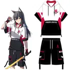 Футболка для косплея Arknights Texas для мужчин и женщин, Модный хлопковый повседневный комплект с коротким рукавом и шортами для студентов, лето