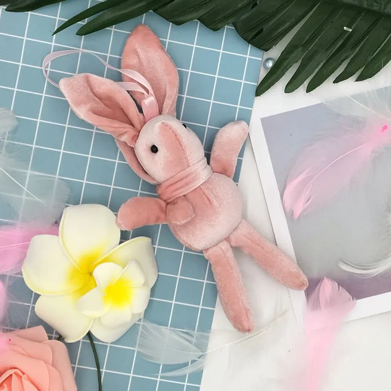 Easter plush rabbit pendant Animal Stuffed Dress Rabbit Key chain TOY Kid's Party Plush Mobile Wallet Pendant Decoration | Дом и сад