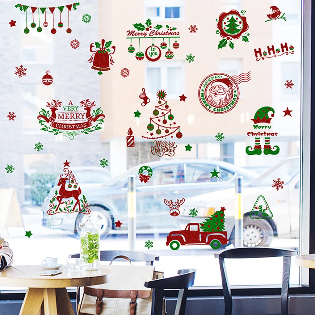 

9PCS Removable Xmas Window Sticker Snowman Snowflake Decal Door Shopwindow Paster Decorations Home Holidays Festival Celebration