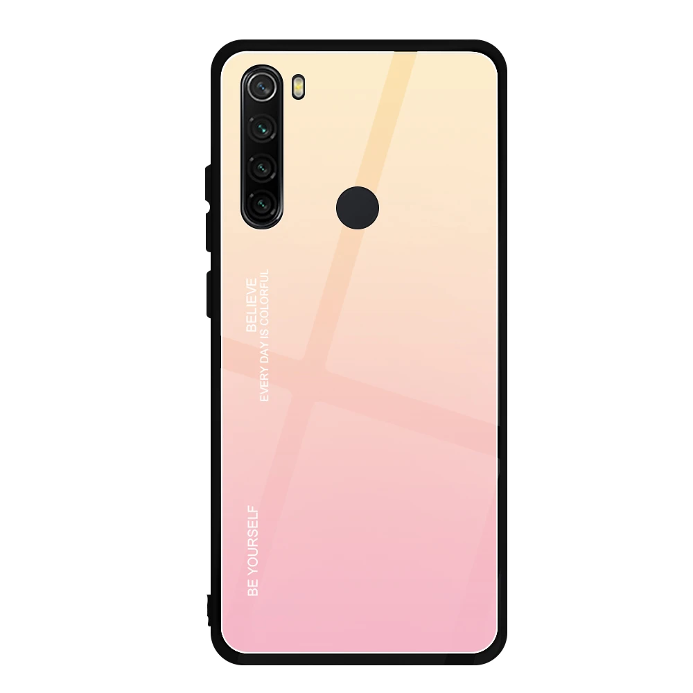 Для Xiaomi Redmi Note 8 Pro Чехол из закаленного стекла роскошный градиент Мягкий силиконовый чехол для xiomi Redmi Note 8 чехол - Цвет: 1