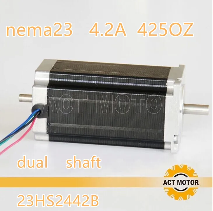 Бесплатная доставка в ЕС 4 свинцовый nema 23 425OZ IN CNC двухвальный шаговый двигатель 4.2A