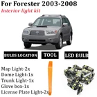 7x автомобиля Светодиодный лампочки Интерьер Карта Купол светильник комплект подходит для 2003-2006 2007 2008 Subaru Forester БАГАЖНИК Грузовой фонарь освещения номерного знака