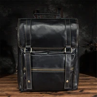 leather backpack mens business bag large capacity 15 6 inch computer bag leather business portable mens bag