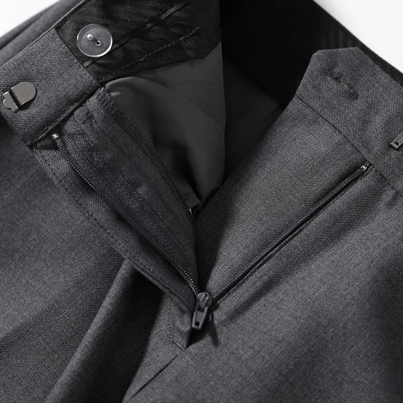 Mid Waist Ankle Pants For Women Casual Style Polyester Viscose Blended Zipper Solid Slim Pants Simple Design New Fashion