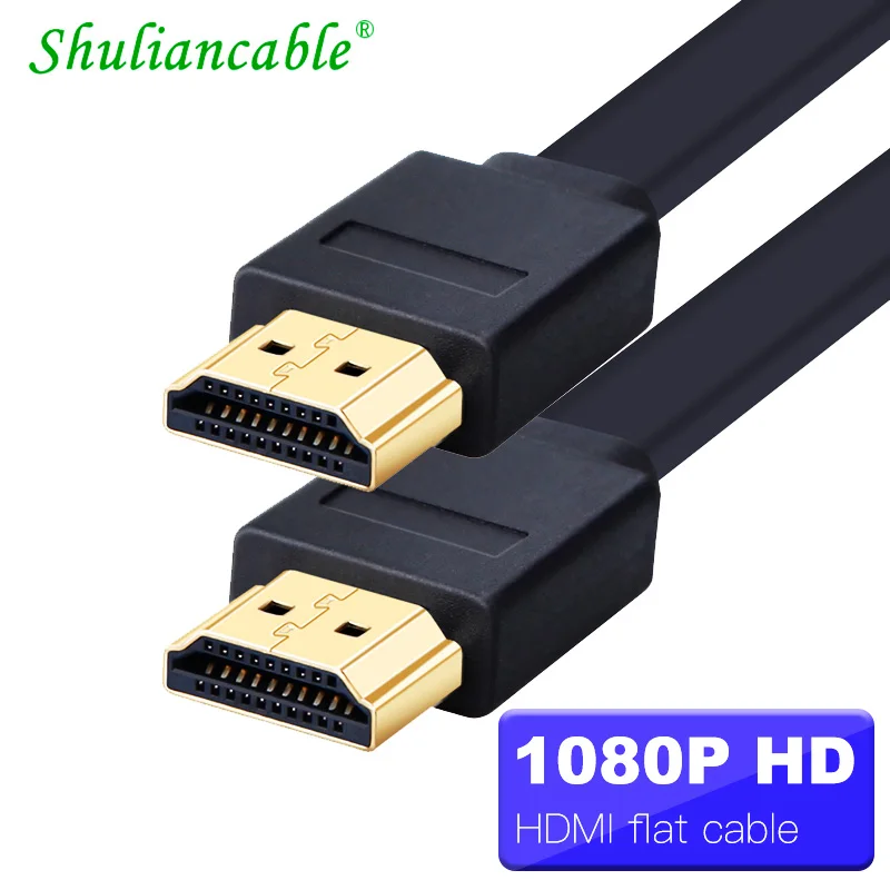 Плоский HDMI совместимый кабель высокоскоростной 4k 1080P 3D позолоченный для HDTV XBOX PS3/4