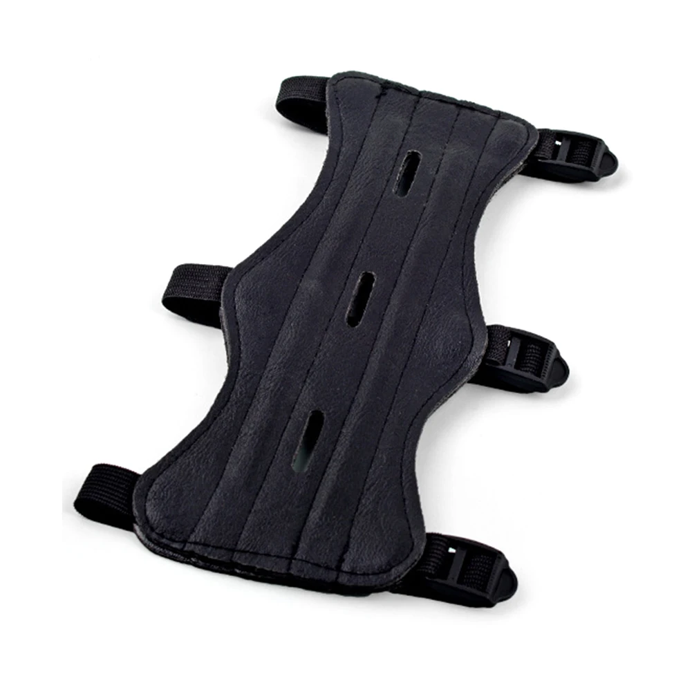 Кожаный защитный нарукавник для стрельбы из лука мужчин регулируемый эластичный