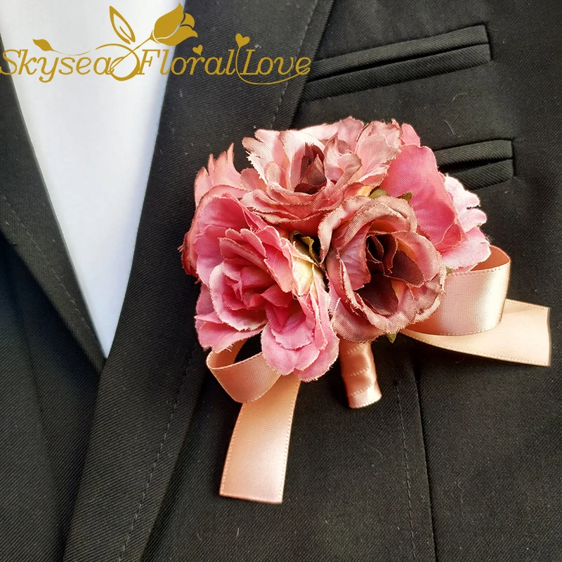 boutonniere 16 Бутоньерки на выпускной,, новинка, свадебные корсажи и Бутоньерки для невесты, жениха, розы на запястье - Цвет: boutonniere 16