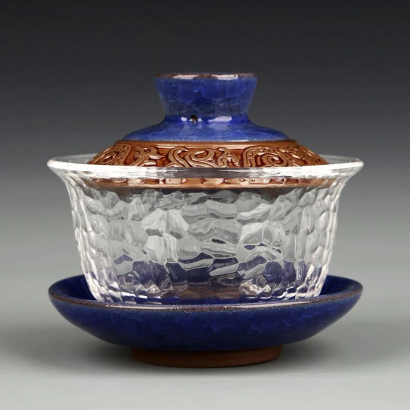 Стеклянный керамический чайный сервиз Gai Wan китайские чайные наборы Dehua Gaiwan