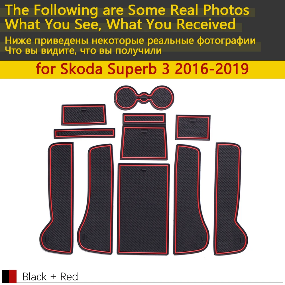 Противоскользящие резиновые чашки подушки двери паз коврик для Skoda Superb 3 MK3 B8 3V~ 10 шт. аксессуары коврик для телефона