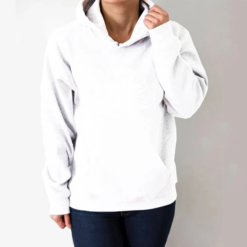 

White Sunflower Printed Hoodies Women Fleece Long Sleeve Loose Sweatshirt with Hat Girls Women Hoodie Pullovers Winter