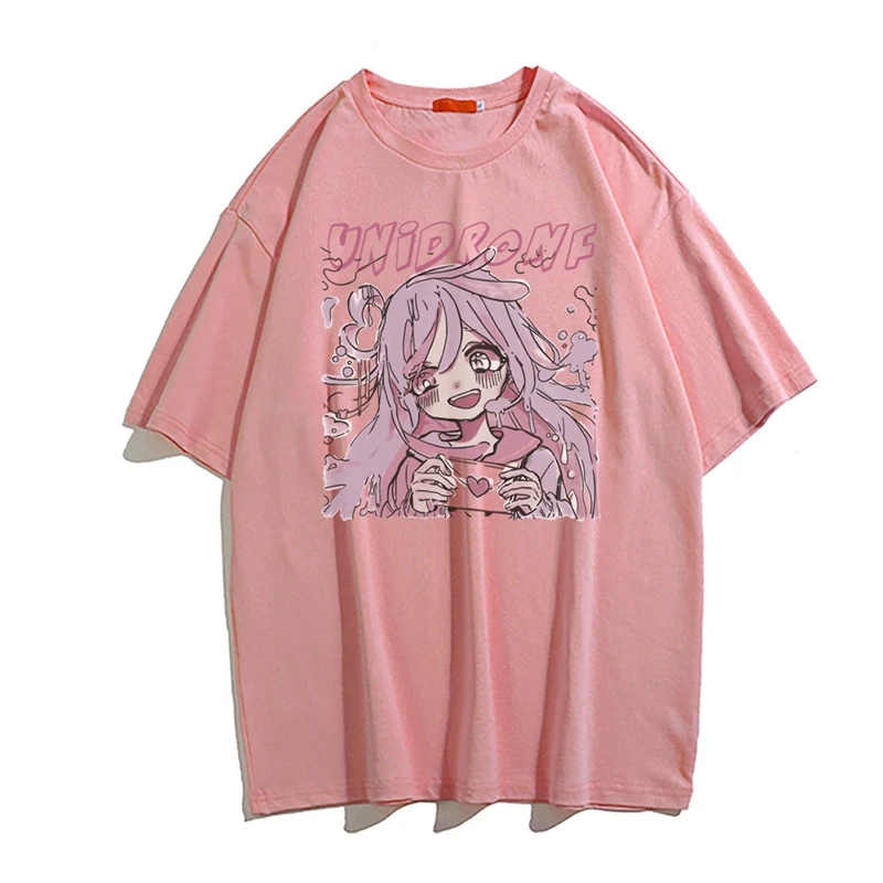 

Sweet Girl Cute Cartoon Japanese Street Student Harajuku Pink Fun Kawaii Casual Top Ulzzang Retro Loose Women T-shirt Multicolor