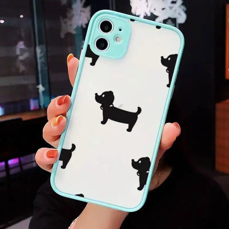 

Dachshund Bulldog Cartoon cute Phone Cases matte transparent For iphone 7 8 11 12 plus mini x xs xr pro max luxury brand cover