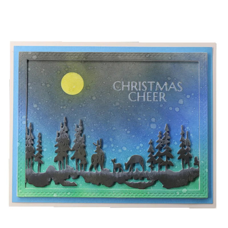

Christmas Metal Cutting Dies Forest Tree Deer Scrapbooking Stencil DIY Decorative Craft Embossing Die Cuts Card Making New 2020