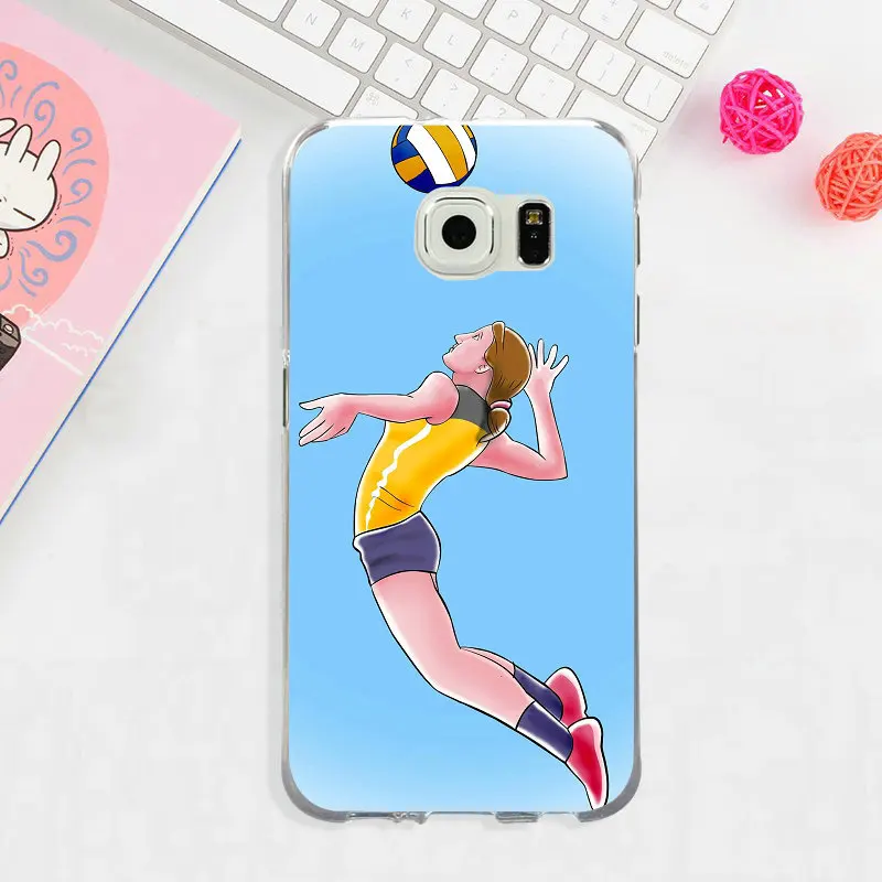 Я люблю волейбол спортивные мягкий ТПУ чехол для телефона samsung Galaxy Note 3 4 5 8 S3 S4 S5