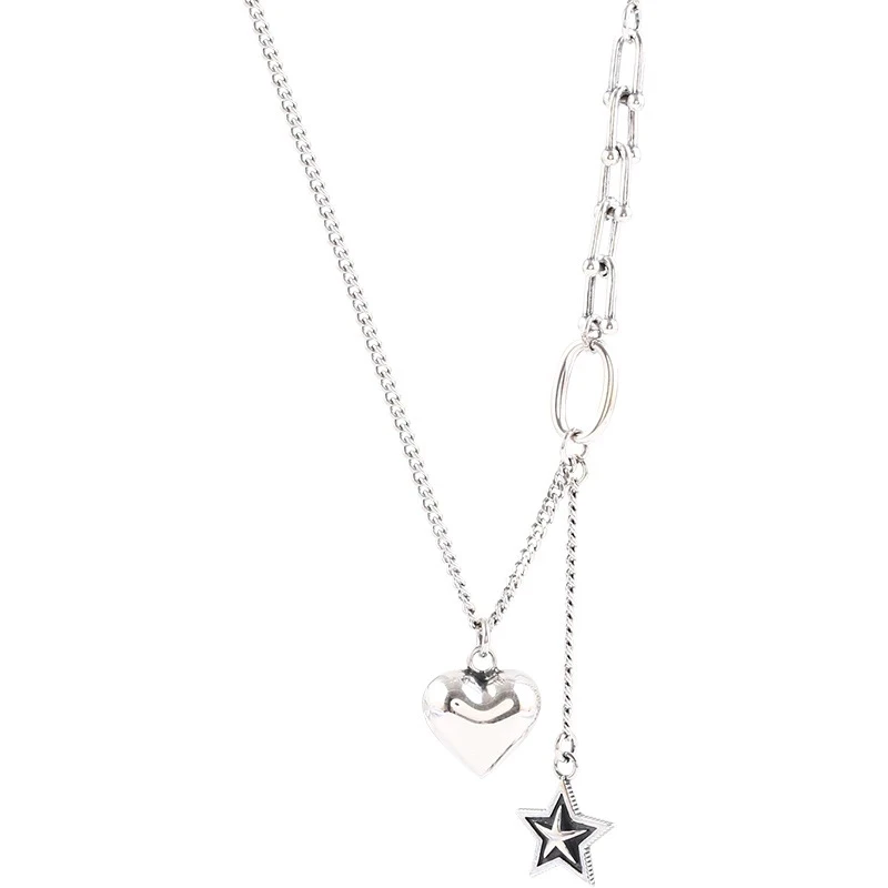 

YPAY 2021 Silver Necklace for Women Star Heart Women Pendant Necklace 925 Sterling Silver Chain Jewelry Accessories Wholesale