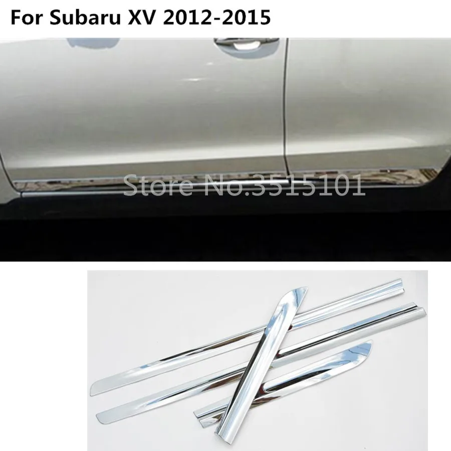 Для Subaru XV 2012 2013 автомобильный Стайлинг Боковая дверь обшивка кузова палка ABS хромированная накладка молдинга потоковая панель бампер 4 шт