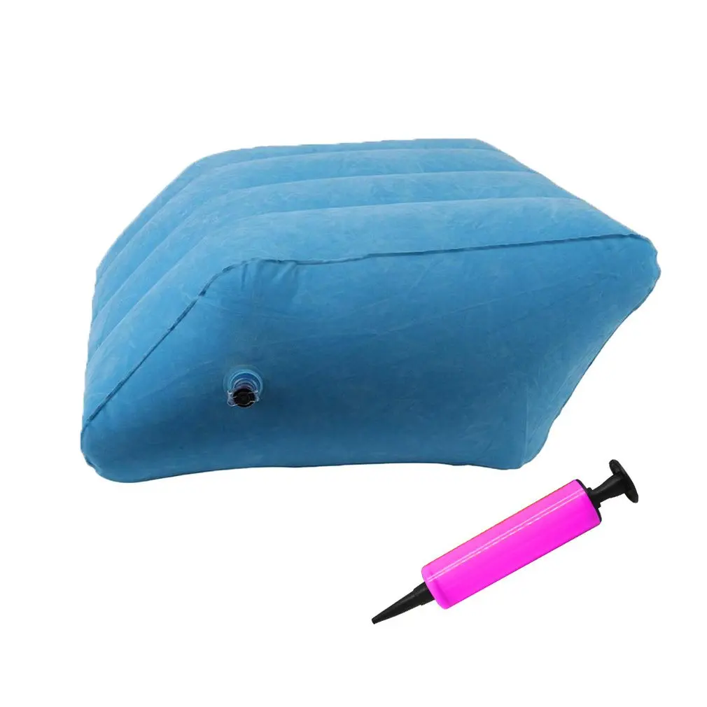 Inflatable Travel Pillow Polyurethane Memory Sleeping Resting Foot Rest Airplane Car Bus Footrest 1 Set | Дом и сад