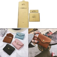 new short card package coin purse diy leather tool acrylic and kraft paper template handmade leather craft bag template 11 59 5