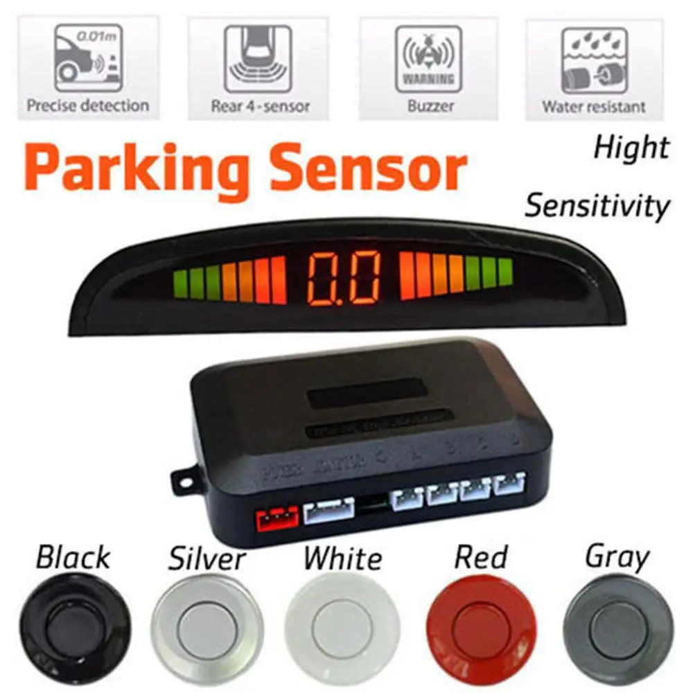 

A43 Car LED Display 4 Parking Sensor Reverse Backup Buzzer Radar Alarm System Sound