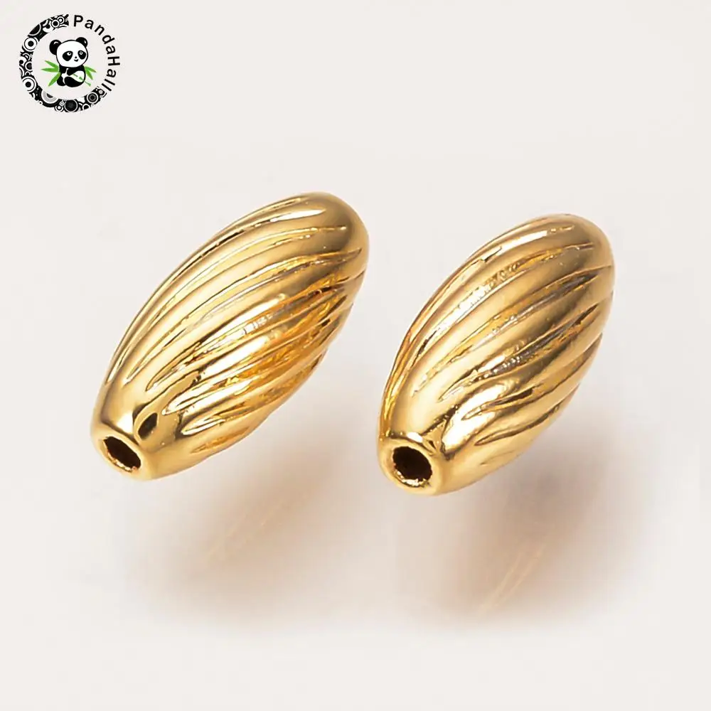 20 шт. гофрированные бусины из овальной латуни с натуральным золотом 5 мм/7 мм/8 мм