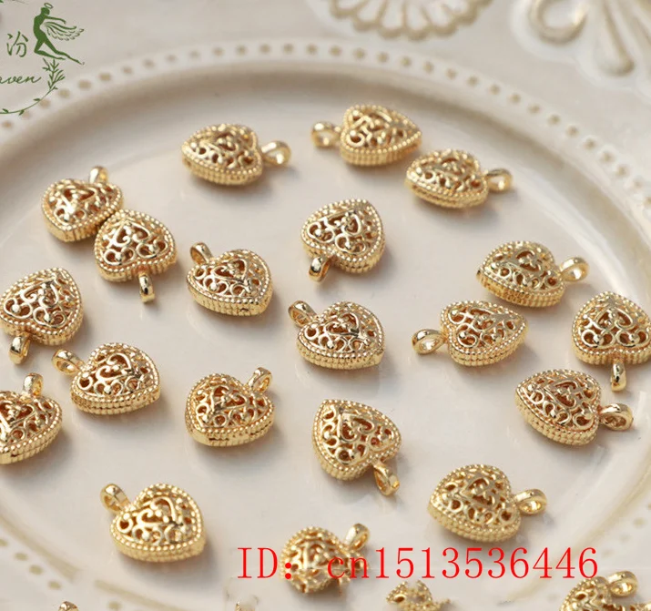 

5pc Natural Gufa Gold Hollow Out Love Beads DIY Bracelet Bangle Earrings Shajin Accessories Jewellery Fashion Amulet Women Men