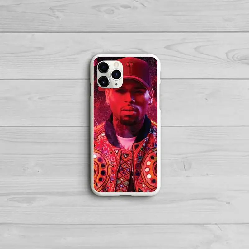 

Chris Brown rap Phone Case Candy Color White for iPhone 11 pro XS MAX 8 7 6 6S Plus X 5S SE 2020 XR