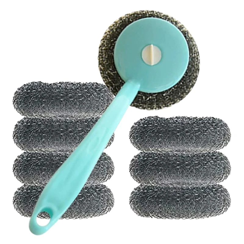 

Набор губки из нержавеющей стали с ручкой, 8 шт. в упаковке