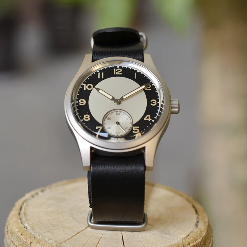 Baltany-reloj Vintage para hombre, esmoquin Retro de 36mm con esfera estéril, VD78 Hacking segundos, de cuarzo y acero inoxidable